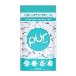 Pur Gum Aspartame Free Natural Wintergreen Flavoured Gum 80 g, $5.00/100g