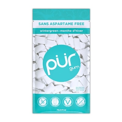 Pur Gum Aspartame Free Natural Wintergreen Flavoured Gum 80 g, $6.24/100g