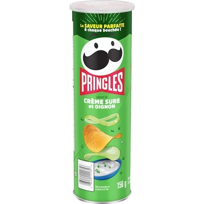 Pringles Croustilles Saveur de Crème Sure et Oignon 156 g, 2,56 $/100g