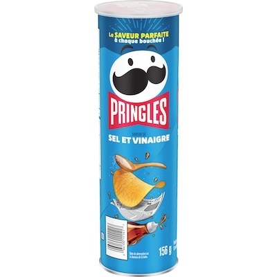 Pringles Croustilles Saveur de Sel et vinaigre 156 g, 2,56 $/100g