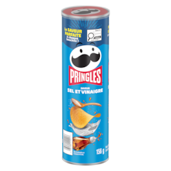 Pringles Croustilles Saveur de Sel et vinaigre 156 g, 1,60 $/100g