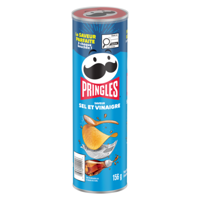 Pringles Croustilles Saveur de Sel et vinaigre 156 g, 2,56 $/100g
