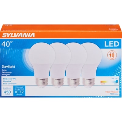 Sylvania LED Bulb, 10 Year, 6W A19 DL VP4 1 ea, $3.00/1ea