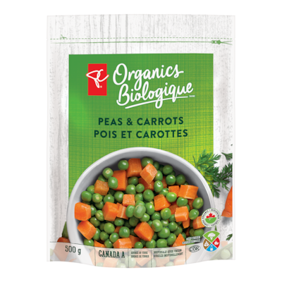 PC Biologique Pois Et Carottes 500 g, 1,00 $/100g