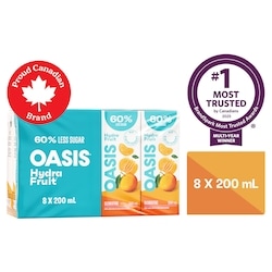 Oasis Hydrafruit Clementine Fruit Juice Boxes 8x200.0 ml, $0.28/100ml