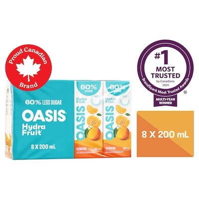 Oasis Hydrafruit Clementine Fruit Juice Boxes 8x200.0 ml, $0.34/100ml