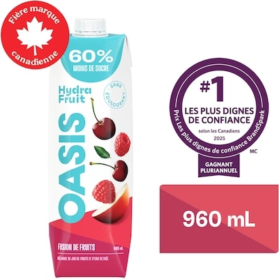 Oasis Jus de fruits Fusion de fruits Hydrafruit 960 ml, 0,21 $/100ml