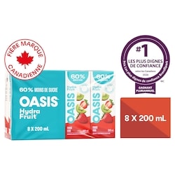 Oasis Boîtes de jus de fruits fraise et kiwi HydraFruit 8x200.0 ml, 0,37 $/100ml