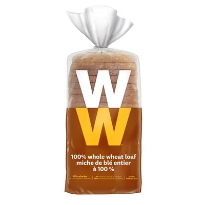 Weight Watchers 100% Whole Wheat Loaf 450 g, $1.00/100g