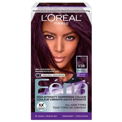 L'Oreal Paris Paris Féria Power Violet High-Intensity Shimmering Colour Permanent V28 Deepest Violet 1 ea, $13.00/1ea