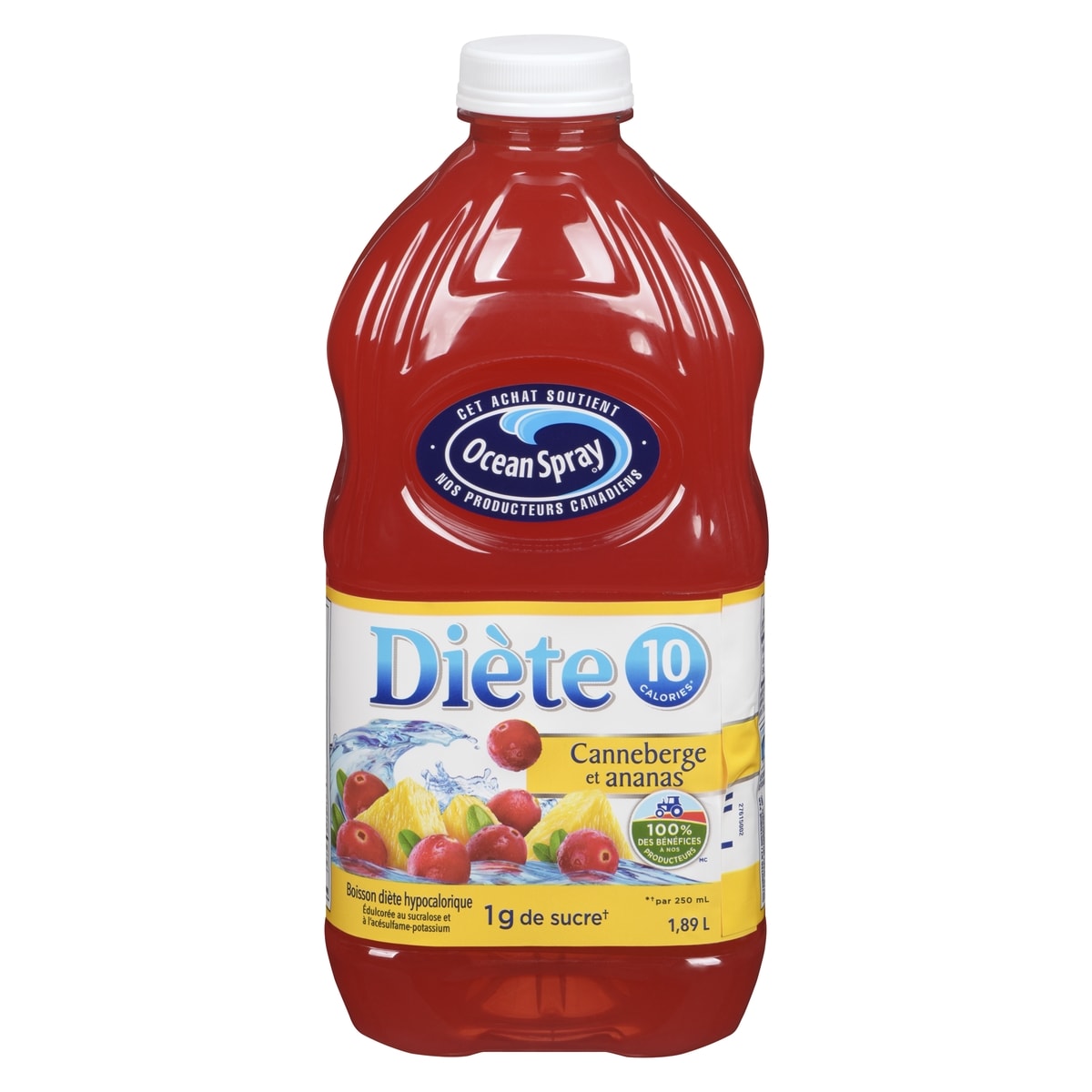 Ocean Spray Boisson Diète Hypocalorique Canneberge et Ananas 1.89 l, 0,24 $/100ml