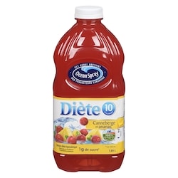 Ocean Spray Boisson Diète Hypocalorique Canneberge et Ananas 1.89 l, 0,24 $/100ml