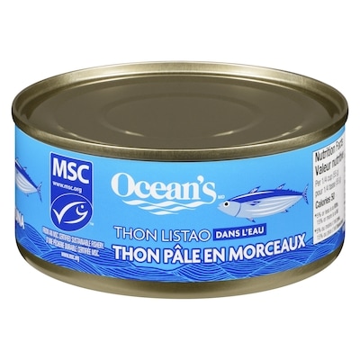 Ocean's Halo Thon pâle en morceaux dans l’eau 170 g, 1,35 $/100g