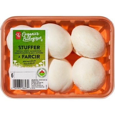 PC Organics Organic White Stuffer Mushrooms 320 g, $1.87/100g