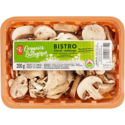 PC Biologique Mélange bistro de champignons tranchés et entiers 200 g, 3,00 $/100g