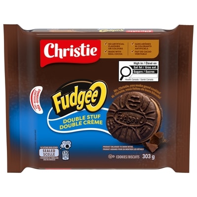 Christie Fudgee-O Double Stuf Creme Filled Sandwich Cookies 303 g, $1.75/100g