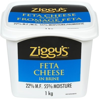 Ziggy's Feta Cheese in Brine 22% M.F. 1 kg, $1.95/100g