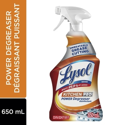 Lysol Nettoyant antibactérien de cuisine, dégraissant puissant Kitchen-Pro, dégraissage imbattable 650 ml, 0,62 $/100ml