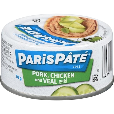 Paris Pâté Pâté, Pork Chicken Veal 78 g, $2.56/100g