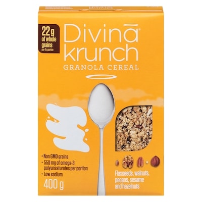 Divina Krunch Granola, Omega-3 & Nuts 400 g, $1.50/100g