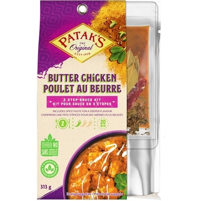 Pataks Kit à sauce de cuisson 3 étapes Poulet au Beurre 313 g, 1,44 $/100g