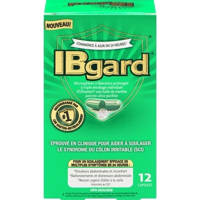 IBGard Huile de Menthe Poivrée Ultra-Purifiée 12 Capsules 12 ea, 1,25 $/1ch