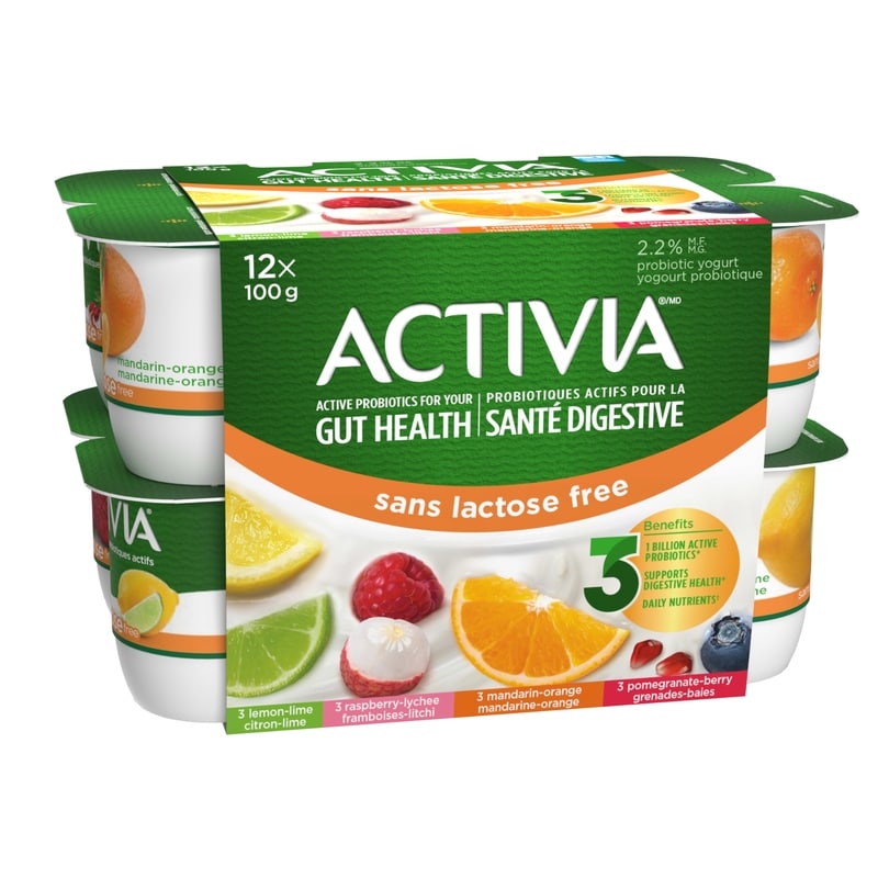 Activia Probiotic Yogurt, Lactose Free, Lemon-Lime/Pomegranate