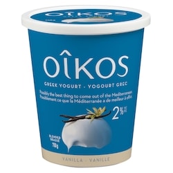 Oikos Yogourt grec, vanille, 2% M.G., brassé 750 g, 1,07 $/100g