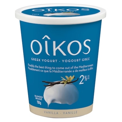 Oikos Yogourt Grec, Vanille, 2% M.G., Brassé 750 g, 0,97 $/100g
