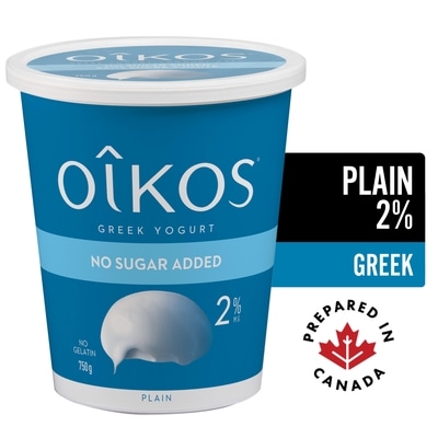 Oikos Greek Yogurt, Plain, 2% M.F. 750 g, $1.00/100g