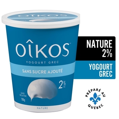 Oikos Yogourt Grec sans gras, Nature, 2% M.G., sans sucre ajouté 750 g, 1,00 $/100g