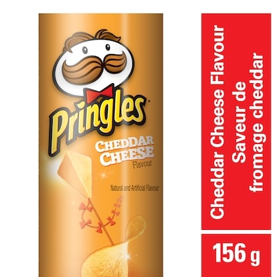 Pringles Cheddar Cheese Flavour Potato Chips 156 g, $2.56/100g