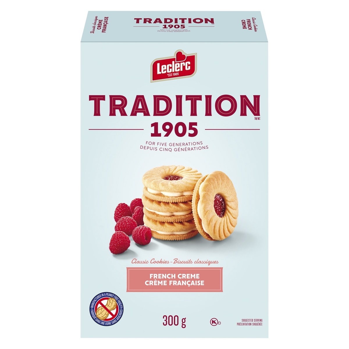 Leclerc Biscuits Crème Française 300 g, 1,00 $/100g