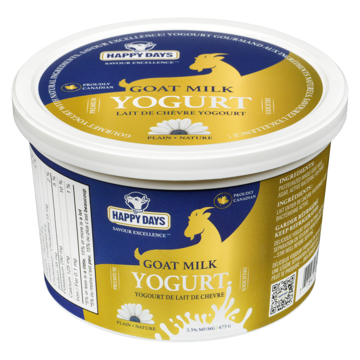 Happy Days Goat Milk Plain Goat Milk Yogurt