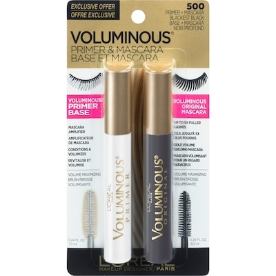 L’Oréal Mascara + base Voluminous 500, noir profond 7.7 ml, 259,61 $/100ml