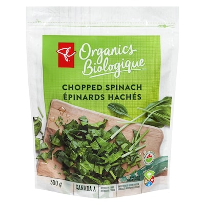 PC Biologique Épinards Hachés 300 g, 1,67 $/100g