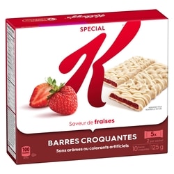 Kellogg’s Barres Croquantes Aux Fruits, Saveur De Fraises, 10 Barres Croquantes 2 Par Sachet 125 g, 2,40 $/100g