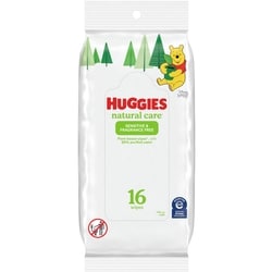 Huggies Baby Wipes, Natural Care Sensitive, UNSCENTED,  1 Soft Pack, 16 Wipes 1 ea, $0.16/1ea