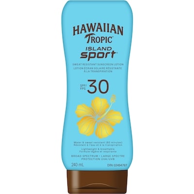 Hawaiian Tropic Lotion écran solaire Island SportMD à FPS 30 en formule résistante à la transpiration 240 ml, 6,25 $/100ml