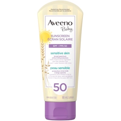 Aveeno Baby Sensitive Skin SPF 88 ml, $22.72/100ml