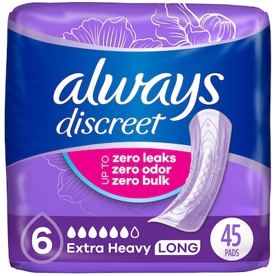 Always Discreet Maximum Pads, Ultra Long 45 ea, $0.82/1ea