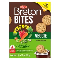 Dare Breton Bites Veggie Crackers On the Go Packs 132 g, $2.27/100g