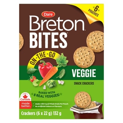 Dare Breton Bites Veggie Crackers On the Go Packs 132 g, $2.27/100g