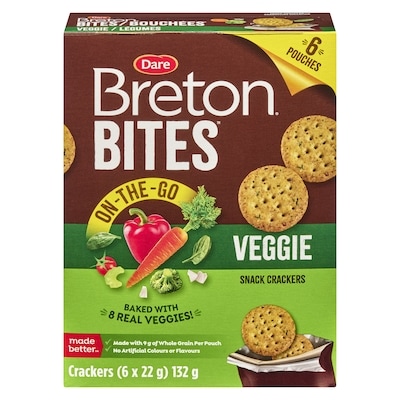 Dare Breton Veggie Bites On the Go Packs 132 g, $2.95/100g