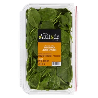 Fresh Attitude Baby Spinach Prewashed 312 g, $2.24/100g
