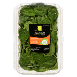 Attitude Fraîche Jeunes épinards prélavés 312 g, 2,08 $/100g