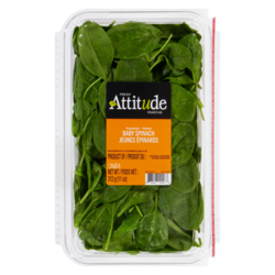 Attitude Fraîche Jeunes épinards prélavés 312 g, 2,08 $/100g
