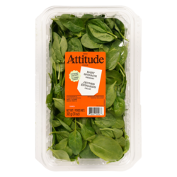 Attitude Fraîche Jeunes épinards prélavés 312 g, 2,08 $/100g