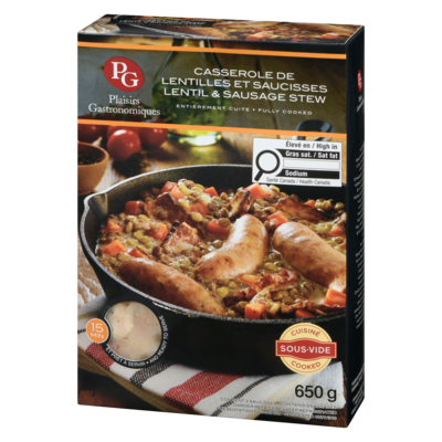 Casserole de lentilles et saucisses