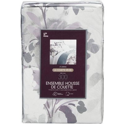 Life at Home Ensemble de housse de couette, 300 fils au pouce carré, lit jumeau, motif floral 1 ea, 29,94 $/1ch